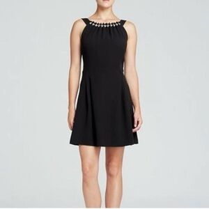 Tory Burch Sheila Embellished Black Sleeveless Jewel-Neck A-Line Dress size 4
